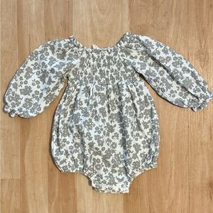 Quincy Mae Green Floral Bubble Romper 6-12 Months